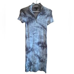 Forever21 Gray Tie-Dye Ribbed Body Con Dress Size M